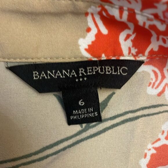 BANANA REPUBLIC Floral Print Midi Sundress | Tan |  Size 6 - Picture 7 of 7